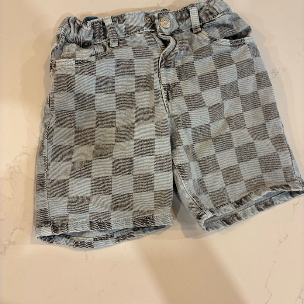 Zara Kids Gray Checkered Shorts